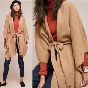 Nwt Anthropologie Saturday Sunday Lucia Tied Kimono Cape Poncho Sweater O/S